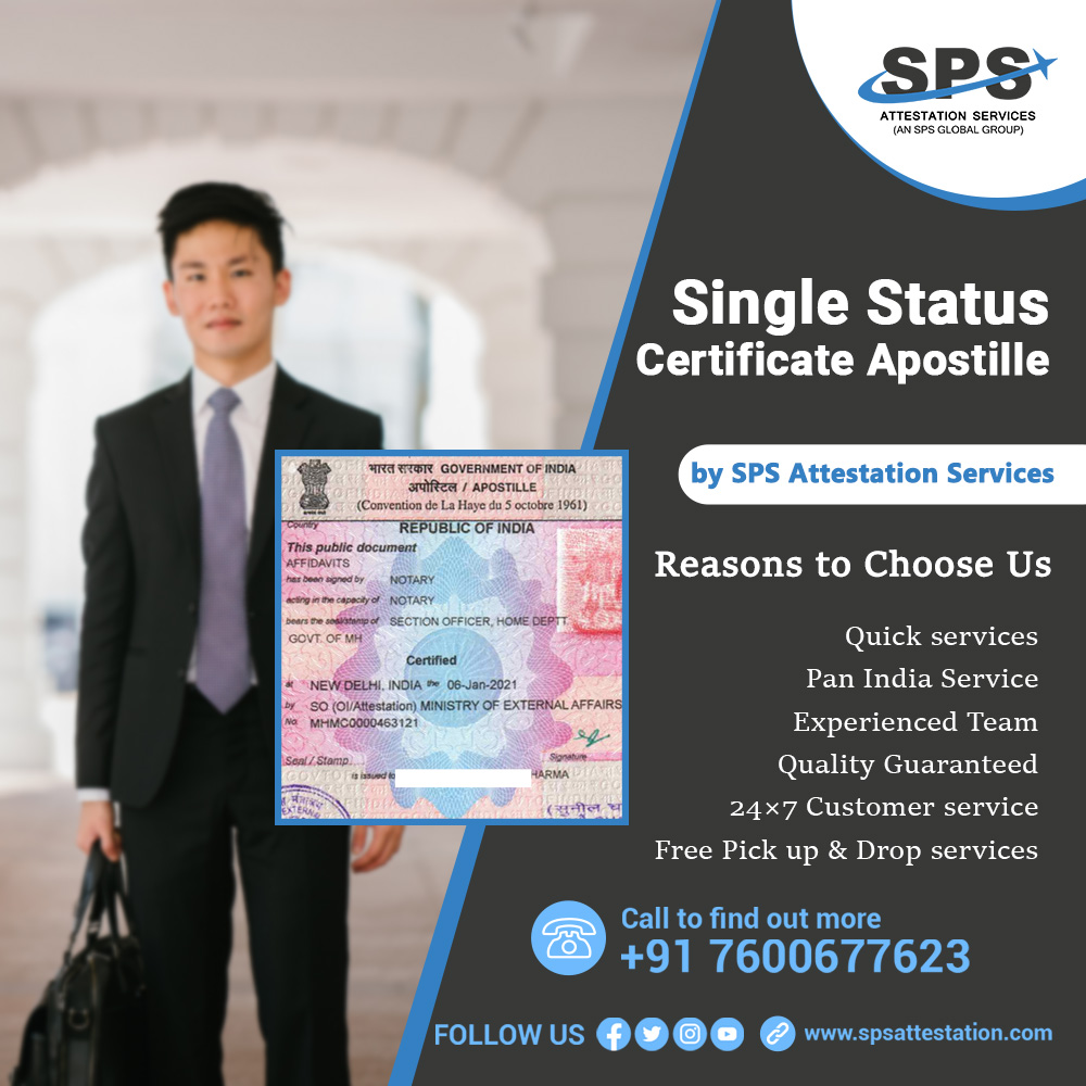 Single Status Certificate Apostille